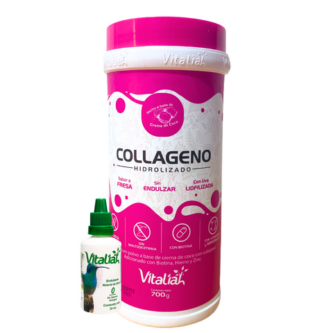 Image of Colágeno Fresa Sin Endulzar con Uva Liofolizada+Stevia Gratis