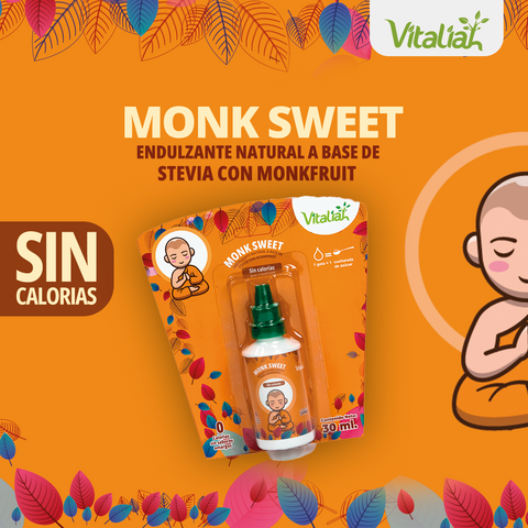 Image of Monk Sweet Endulzante natural de Vitaliah (Gotero x 30 ml) + Obsequio Mentas Hierbabuena