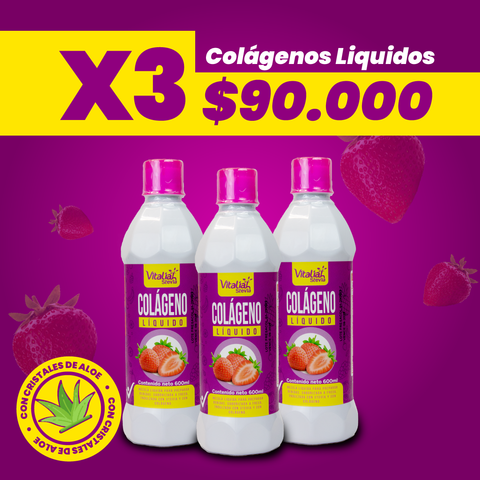 Image of Colágeno líquido sabor a Fresa con extractos de aloe vera 600 ml